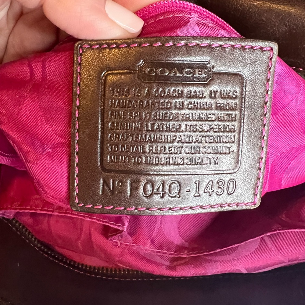 💎 RARE! LIMITED edition Coach bag! Brown suede and pink trim - Picture 6 of 11